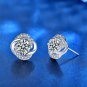 Gift Moissanite CZ  Four Leaves Clover 925 Sterling Silver Stud Earrings