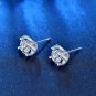 Round Moissanite CZ U Shape BacK 925 Sterling Silver Stud Earrings