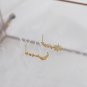 Asymmetry CZ Star Crescent Moon Sweet 925 Sterling Silver Dangling Earrings