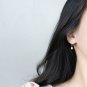 Asymmetry CZ Star Crescent Moon Sweet 925 Sterling Silver Dangling Earrings