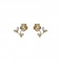 Beautiful CZ Rose Flowerd 925 Sterling Silver Stud Earrings