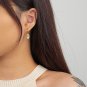 Holiday Christian Hamsa Hand CZ 925 Sterling Silver Hoop Dangling Earrings