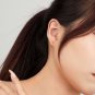 Geometry Micro Setting CZ Lines 925 Sterling Silver Hoop Earrings