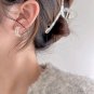 Women Double CZ Water Waves 925 Sterling Silver Hoop Earrings