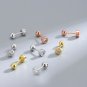 Classic Round Insert CZ 925 Sterling Silver Screw Stud Earrings