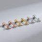 Mini Round CZ Triangle Geometry 925 Sterling Silver Stud Earrings