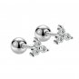 Mini Round CZ Triangle Geometry 925 Sterling Silver Stud Earrings