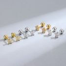 Friend's CZ Star Flower 925 Sterling Silver Stud Earrings