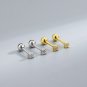 Graduation Geometry CZ Square 925 Sterling Silver Stud Earrings