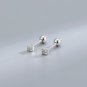 Graduation Geometry CZ Square 925 Sterling Silver Stud Earrings