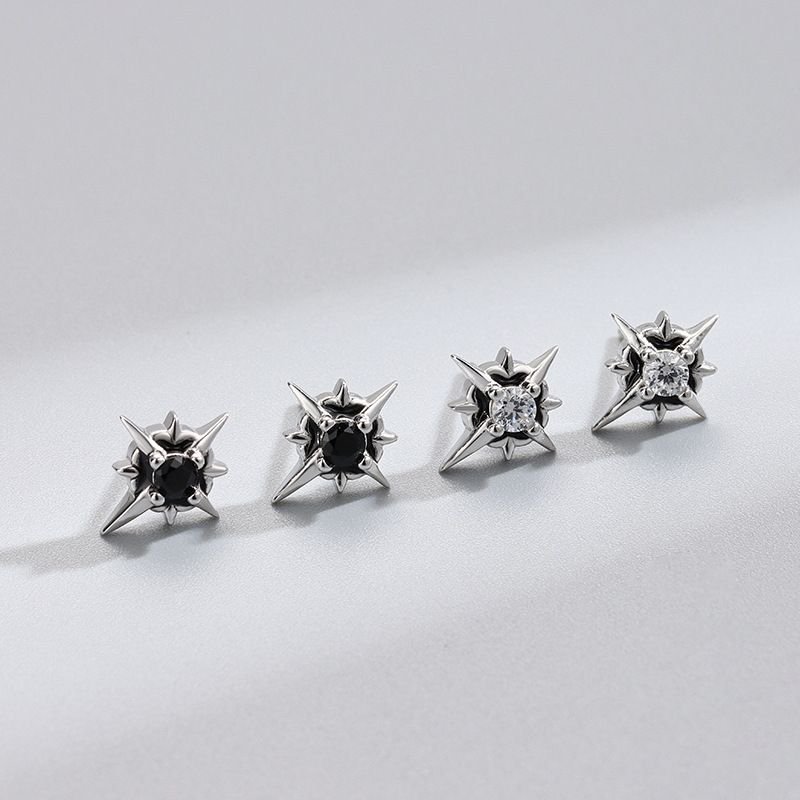 Dainty Polaris Star 925 Sterling SilverStud Earrings