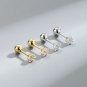 Cute Mini 4 Prong CZ Star 925 Sterling Silver Stud Earrings