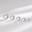 Classic Round Bezel-Set CZ 925 Sterling Silver Stud Earrings