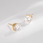 Classic Four Claw Round CZ 925 Sterling Silver Stud Earrings
