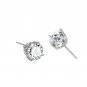 Classic Four Claw Round CZ 925 Sterling Silver Stud Earrings
