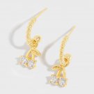 Cirl Cute CZ Cherry 925 Sterling Silver Dangling Earrings