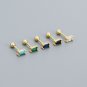 Geometry Mini CZ Rectangle Turquoise 925 Sterling Silver Stud Earrings