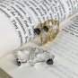 Friend's Black CZ Heart Irregular 925 Sterling Silver Hoop Earrings