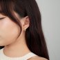 Geometry CZ Lozenge Waterdrop Silver Leverback Hoop Earrings