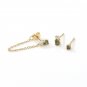 Triple Four Claw Round CZ Tassels 925 Sterling Silver Stud Dangling Earrings