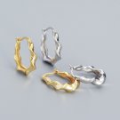 Fashion Twisted Big Circle 925 Sterling Silver Hoop Earrings