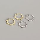 Simple Four Round Mini Balls Circle 925 Sterling Silver Hoop Earrings