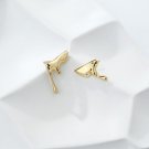 Asymmetry Irregular Flowing Water Drops 925 Sterling Silver Stud Earrings