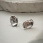 Holiday Irregular Geometry Stones 925 Sterling Silver Stud Earrings