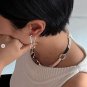 Girl Double Heart Post Hollow 925 Sterling Silver Leverback Dangle Earrings
