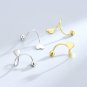Star Heart Beads Spiral Barbell 925 Sterling Silver Screw Stud Earrings