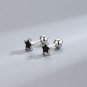 Casual Black Epoxy Star Gold Border 925 Sterling Silver Screw Stud Earrings