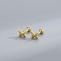 Girl Initial Tiny Butterfly 925 Sterling Silver Screw Stud Earrings