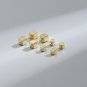 Geometry Double Cube Square Barbell Screw 925 Sterling Silver Stud Earrings