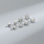 Geometry Double Cube Square Barbell Screw 925 Sterling Silver Stud Earrings