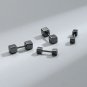 Geometry Double Cube Square Barbell Screw 925 Sterling Silver Stud Earrings
