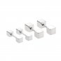 Geometry Double Cube Square Barbell Screw 925 Sterling Silver Stud Earrings