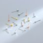Geometry Mini Square Cubic 925 Sterling Silver Stud Earrings