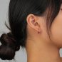 Bamboo Slub Circle Simple 925 Sterling Silver Hoop Earrings