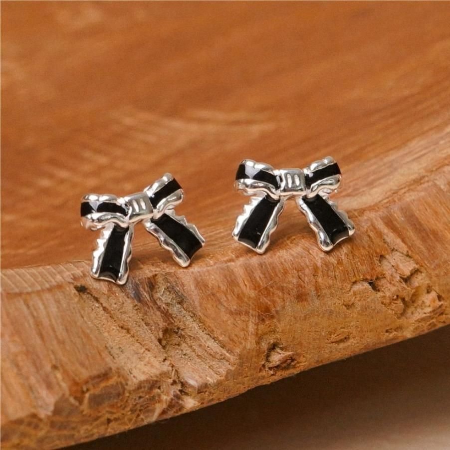 Romantic Style 925 Sterling Silver Bow Knot Tassel Earrings