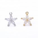 Sweet CZ Star Flower 925 Sterling Silver DIY Charm