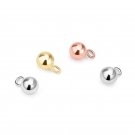 Simple Round Beads with Loop 925 Sterling Silver DIY Bead Bail