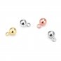 Simple Round Beads with Loop 925 Sterling Silver DIY Bead Bail
