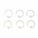 Simple Twisted Circle 925 Sterling Silver Earring Hooks