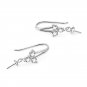 CZ Three Leaf Clover 925 Sterling Silver DIY Earring Hooks