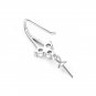 CZ Three Leaf Clover 925 Sterling Silver DIY Earring Hooks