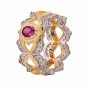 Holiday Oval Created Ruby Sun Hollow Cross CZ 925 Sterling Silver Ring