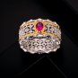 Holiday Created Ruby CZ Hollow 925 Sterling Silver Ring