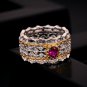 Holiday Created Ruby CZ Hollow 925 Sterling Silver Ring