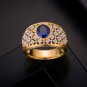 Oval Created Sapphire CZ Hollow 925 Sterling Silver Ring