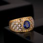 Oval Created Sapphire CZ Hollow 925 Sterling Silver Ring